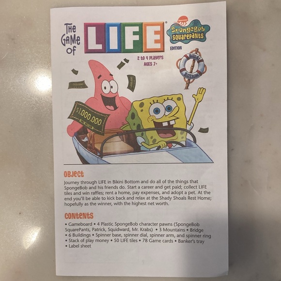 The Game of Life Spongebob Squarepants Editions Milton Bradley - Picture 8 of 10
